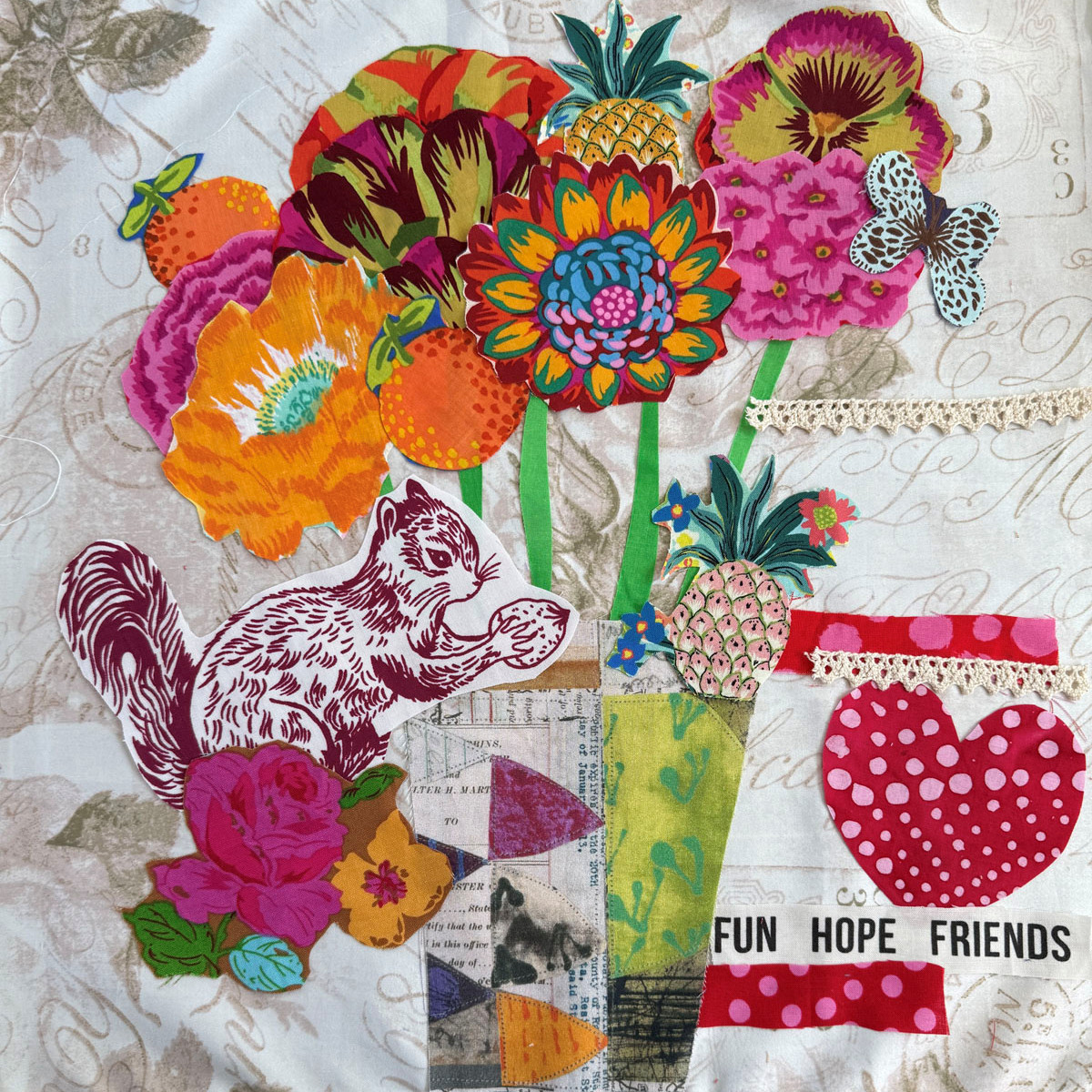 Collage Art: Embroidered Patchwork Folk ArtRoom N1 - Product Image