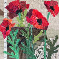 Poppies Fabric Collage  308TH - Product Image