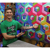 Double Tumbling Blocks Quilt 104T - Product Image