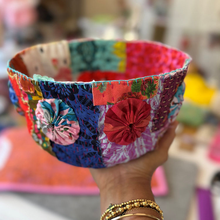 Scrap Fabric Bowl-slowing Stitching Room: Foyer - Product Image