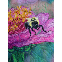 Thread Painting- Zinnia with Bee  304TH - Product Image